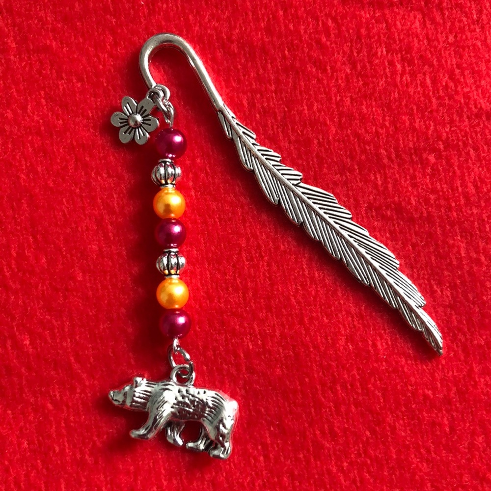 COPY - NWT, Handmade by A Charmed Life. Silver Feather Bookmark